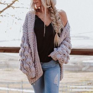 Cozy Knit Pom Pom Cardigan
